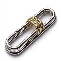 Fototapeta premium Sleek Silver and Gold Money Clip Minimalist Oval Design