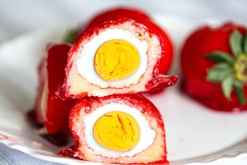 An exotic and fun take on the iconic and viral love strawberry. Egg of love or ovo do amor