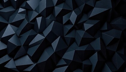 Obraz premium Deep dark blue geometric shapes with textural surfaces create a modern, polygonal abstract background