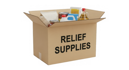 Relief Supplies Box Food And Essentials