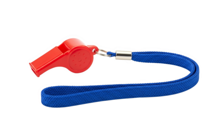 Red Whistle With Blue Lanyard Sports Equipment