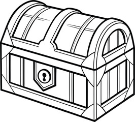 Elegant, stylized treasure chest illustration for design projects.