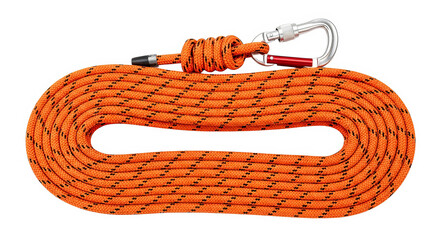 Orange Climbing Rope With Carabiner