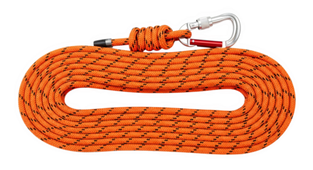Orange Climbing Rope With Carabiner