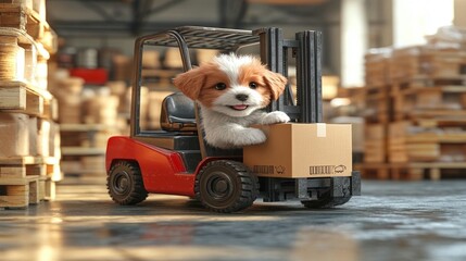 Puppy Warehouse Worker