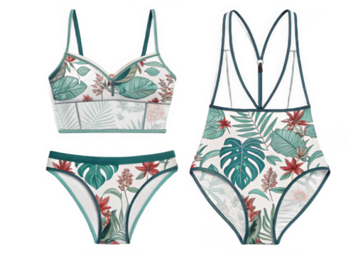 two-piece-swimsuit on a isolated transparent background	
