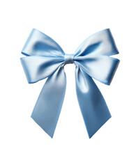 Naklejka premium Light-blue satin ribbon bow, full view