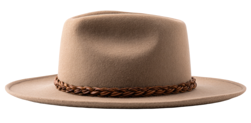 Light beige fedora with brown braided band
