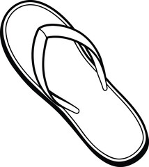 flip flop silhouette on white background