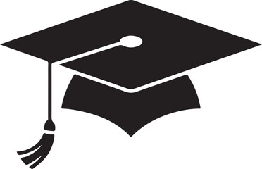 Mortarboard Graduation Cap Icon - Academic Vector Illustration