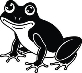 frog silhouette posing cutely