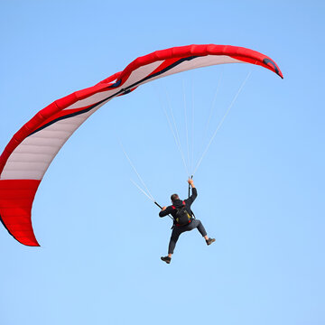 Man flying a parafoil kite