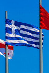 Flags waving in the wind