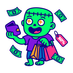 Happy Frankenstein s monster is enjoying a 50 off sale