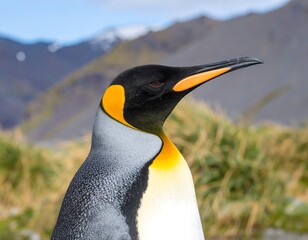 Close-up profile of a King Penguin