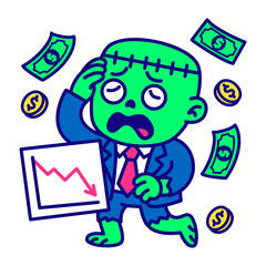 Monster zombie got aproblem his finances are plummeting