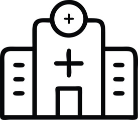 Simple outline vector of building for UI and UX