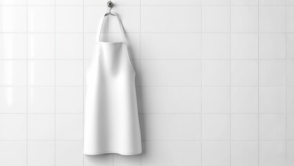 White apron hanging on a wall