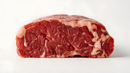 Obraz premium Raw Marbled Beef Steaks on White Background – Premium Meat Photography for Culinary Use