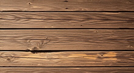 Fototapeta premium Close-up of a rustic dark wood surface. Horizontal timber planks showing natural grain and texture for a background.