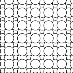  black and white circle geometry seamless polka dot pattern with white background.