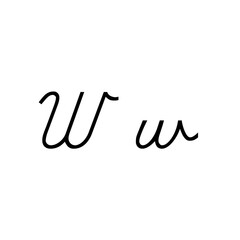 The image shows a cursive-style uppercase and lowercase letter 