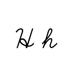 The image shows a cursive-style uppercase and lowercase letter "h" written in a stylish, calligraphic font