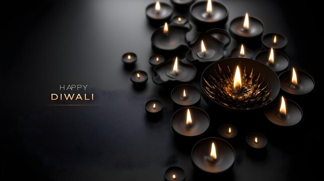 Festive Diwali decorations featuring earthen lamps creating a warm and inviting atmosphere for celebration