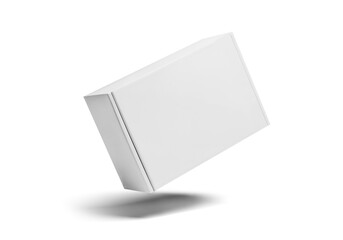 A White Rectangular Blank Packaging Box Floating with Shadow