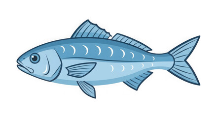 Light Blue Deep Sea Fish with Striped Body Swimming in Ocean Environment