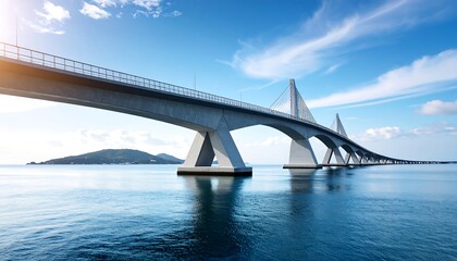 Obraz premium Modern bridge spans a tranquil sea