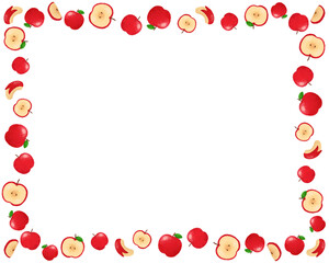 りんご 水彩手描きイラスト 上品なフルーツフレーム
