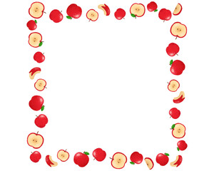 りんご 水彩手描きイラスト 上品なフルーツフレーム