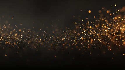 Elegant dark background with subtle golden dust particles and bokeh light effects creating luxurious atmospheric design perfect for premium projects