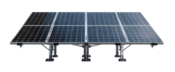 Solar panel array on a metal frame