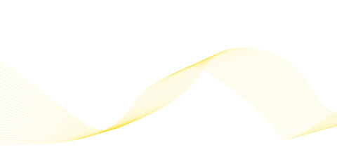 Golden and white wavy curve line with digital future technology concept background. Line art striped graphic template, banner background. Vector illustration.	