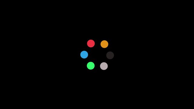 Loading icone with Different color balls in dark screen