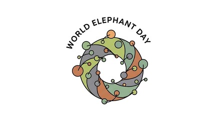 Fototapeta premium Celebrate World Elephant Day with a beautiful circular design