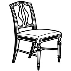 Isolated Black Chair Silhouette – Minimal Vector Design on White Background