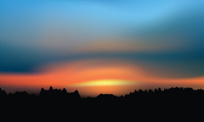 Fototapeta premium Abstract Mountain Landscape with Color Layers