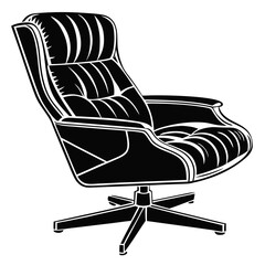 Isolated Black Chair Silhouette – Minimal Vector Design on White Background