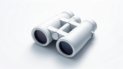 Fototapeta premium White binoculars on white background