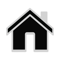 A simple silhouette home icon isolated on white background