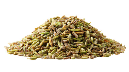  Fennel Seeds in Neat Pile on Transparent Background