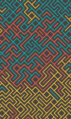 Background seamless pattern colorful line technology abstract on brown color. Interior Textures