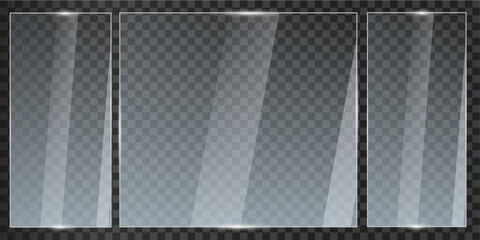 Glass plate on transparent background Glossy Glass Plate Effect with Realistic Highlights