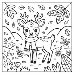 Autumn Animals Coloring Pages