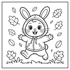 Autumn Animals Coloring Pages
