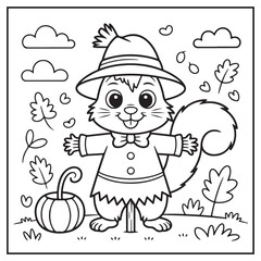 Autumn Animals Coloring Pages