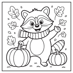 Autumn Animals Coloring Pages